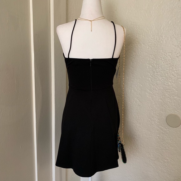 NWT Nasty Gal Black Skater Dress w/ Scallop Front - Picture 2 of 5